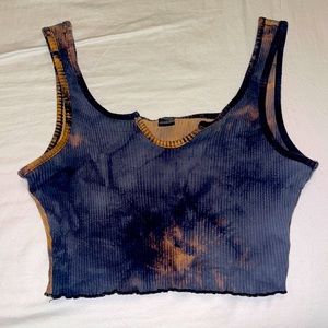 Acid washed crop tank top